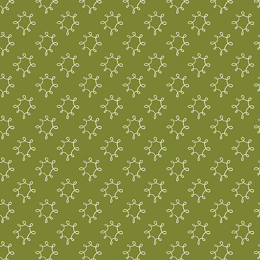 Fabric Benartex Dark Lime Dandy Wishflower by the Quarter Yard 16697-45