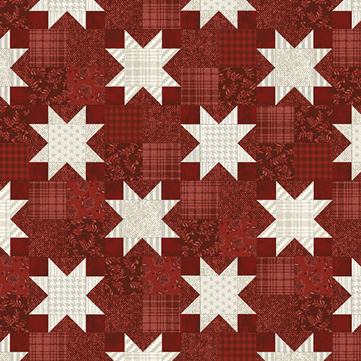 Fabric Benartex Dark Red American Quilt American Valor by the Quarter Yard 16873-19