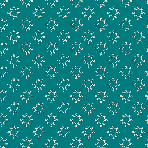 Fabric Benartex Dark Teal Dandy Wishflower by the Quarter Yard 16697-85