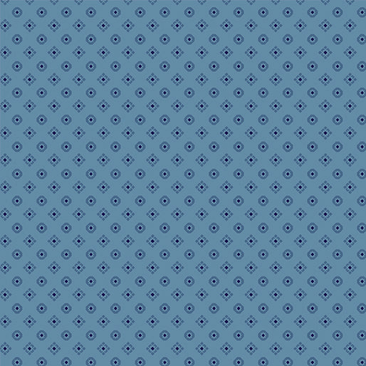 Fabric Benartex Denim Blue Diamond Calico Documentaries by the Quarter Yard 14489-55