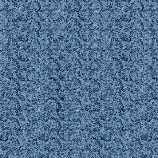 Fabric Benartex Denim Blue Wave Geo Documentaries by the Quarter Yard 14490-55