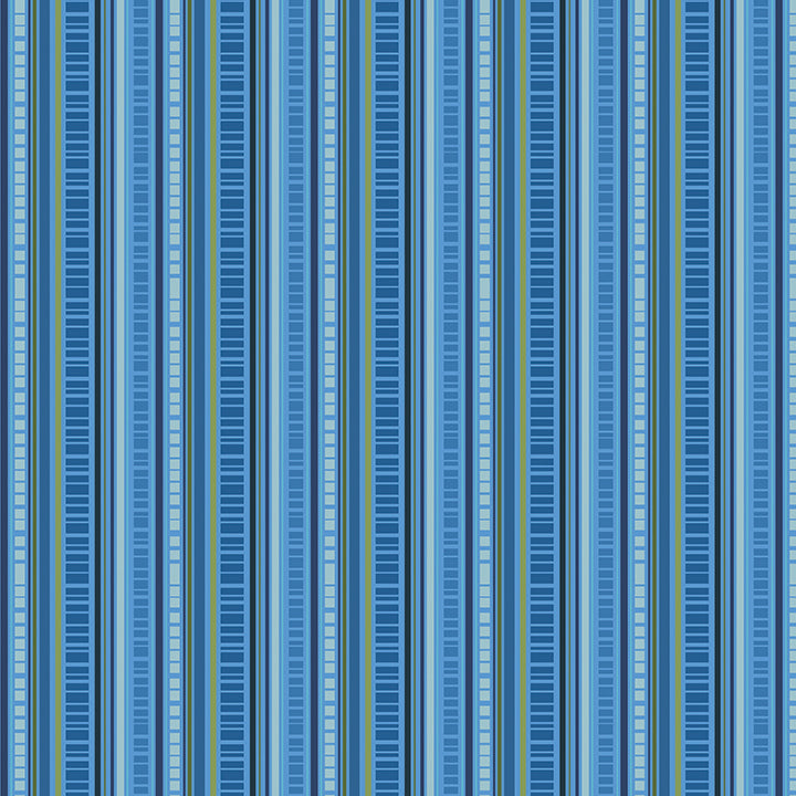 A repeating vertical stripe pattern in shades of blue, teal, and gray, with some light blue dotted accents.