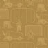 A repeating pattern of light tan line drawings on a warm brown background, featuring hockey themes including ice rinks, goals, skates, and ice resurfacing vehicles.