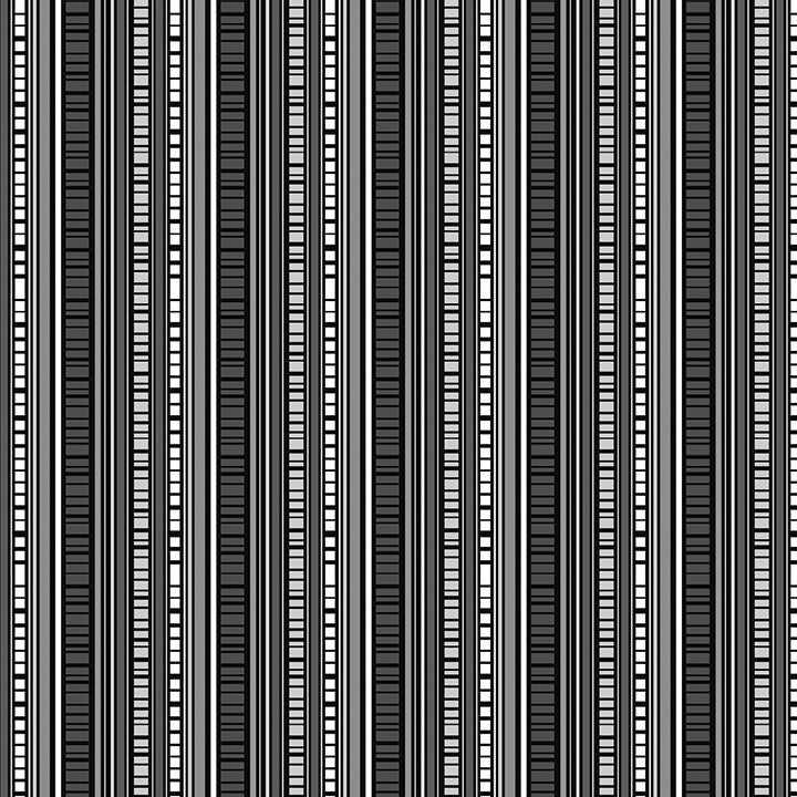 A seamless vertical stripe pattern featuring alternating bands of black, dark gray, medium gray, and white with fine horizontal lines.
