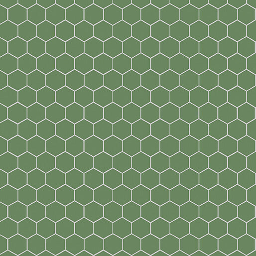 Hexagonal pattern with white lines on a green background
