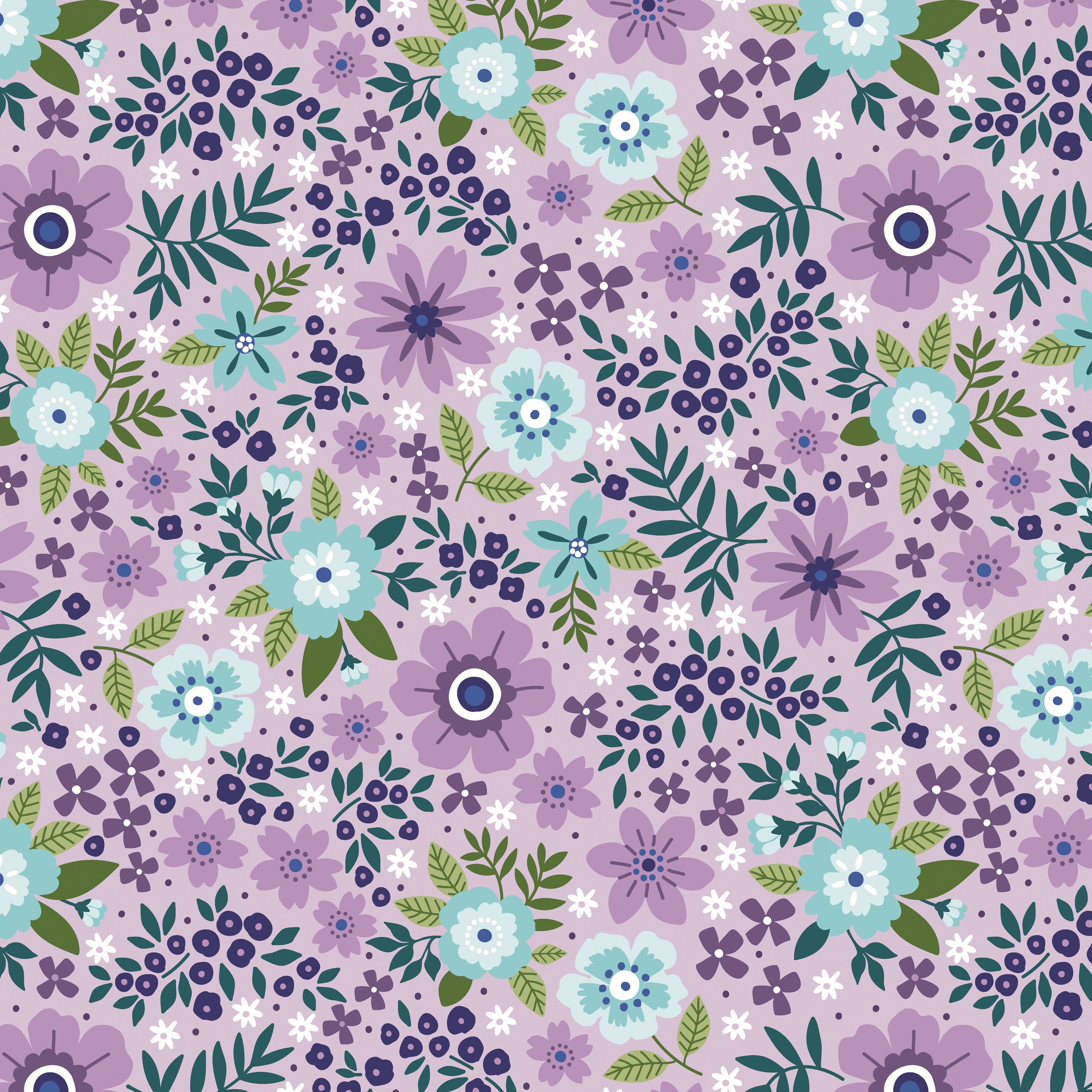 Fabric Benartex Lavender Seaside Garden 108" Wide Back by the Quarter Yard 17187W-60