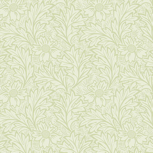 Fabric Benartex Light Celadon Wildflower Leaves All About Seasons Winter by the Quarter Yard 16855-04
