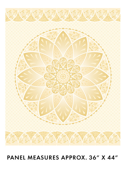 Fabric Benartex Moonlight Serenade Cream Blossom Panel 17221-07