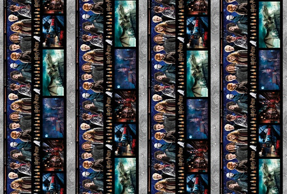 Fabric Benartex Multi Harry Potter Stripe Harry Potter 2nd Edition by the Quarter Yard 15293-99