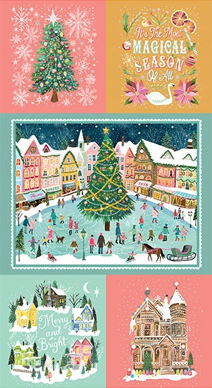 Fabric Benartex Multi Pearlescent Magical Season Panel 16724P-99