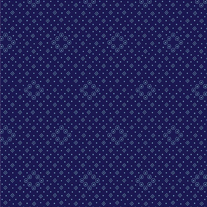 Fabric Benartex Navy Bandana Diamond Documentaries by the Quarter Yard 14491-58