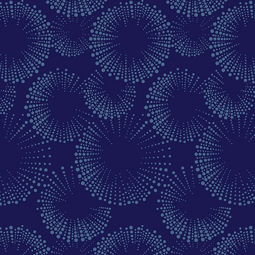 Fabric Benartex Navy/Blue Starburst Dots Documentaries by the Quarter Yard 14486-56
