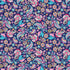 A seamless repeating paisley and floral pattern on a dark navy background, featuring pink, teal, yellow, orange, and purple motifs.