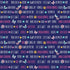 A repeating pattern of motivational quotes and positive words like 'Life is Sweet', 'Good Friends', 'Hope', and 'Believe' in white and light purple text, decorated with colorful butterflies and flowers on a dark purple background.