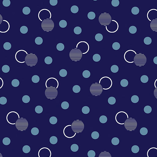 Fabric Benartex Navy Lots of Dots Documentaries by the Quarter Yard 14488-58