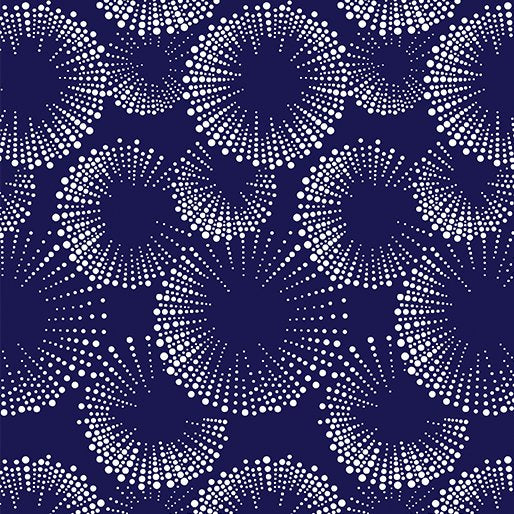 Fabric Benartex Navy/White Starburst Dots Documentaries by the Quarter Yard 14486-57
