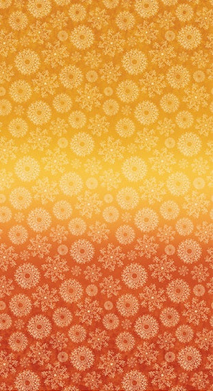 Fabric Benartex Orange/Gold Wishflower Ombre Panel 16692-34