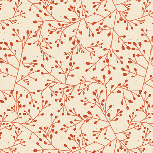 Fabric Benartex Orange Tallium Tangle Wishflower by the Quarter Yard 16695-36