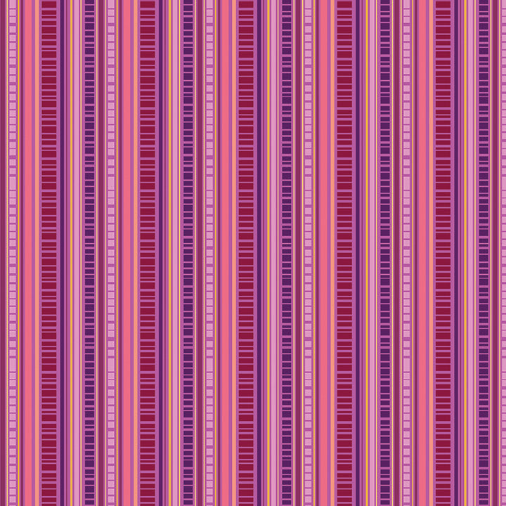 A repeating vertical stripe pattern in shades of pink, magenta, and purple, with some stripes featuring small white rectangular details.