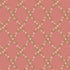 A repeating floral pattern on a dusty pink background, featuring white blossoms and green leaves arranged in diagonal diamond shapes.