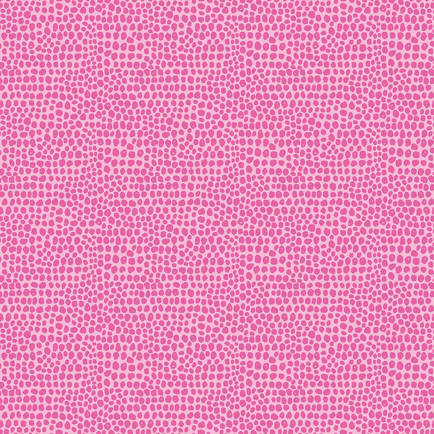 A close-up of a pink and light pink dotted reptile or snake-skin style pattern filling the frame.