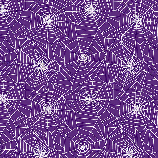 Fabric Benartex Purple Ghostly Cobwebs Ghostly Soiree by the Quarter Yard 15095-66