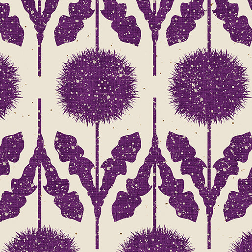 Fabric Benartex Purple Wishflower Border Wishflower by the Quarter Yard 16693-63