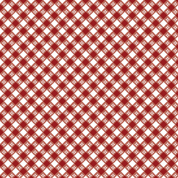 Fabric Benartex Red Picnic Check Hot Stuff by the Quarter Yard 15086-10