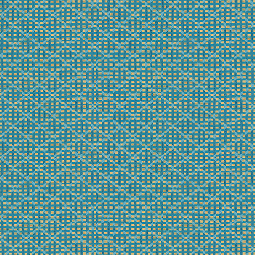 Patterned fabric with a blue and yellow checkered design
