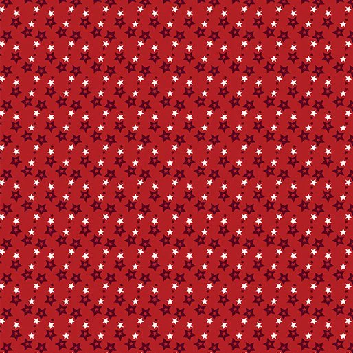Fabric Benartex True Red Mini Stars Documentaries by the Quarter Yard 14487-10