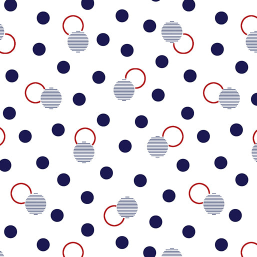 Fabric Benartex White Lots of Dots Documentaries by the Quarter Yard 14488-09