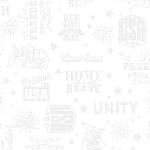 Fabric Benartex White Patriotic Words Liberty Whites by the Quarter Yard 15211-09