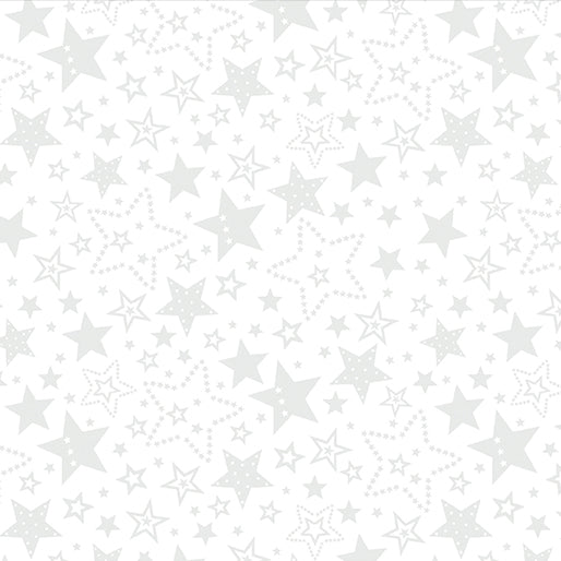 Fabric Benartex White Spectacular Stars Star Spangled Whites by the Quarter Yard 15362-09
