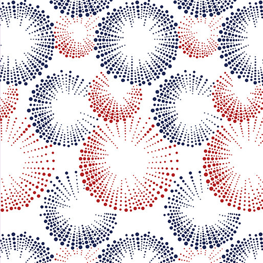 Fabric Benartex White Starburst Dots Documentaries by the Quarter Yard 14486-09