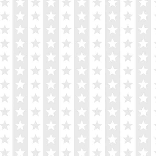 Fabric Benartex White Stars & Stripes Star Spangled Whites by the Quarter Yard 15365-09
