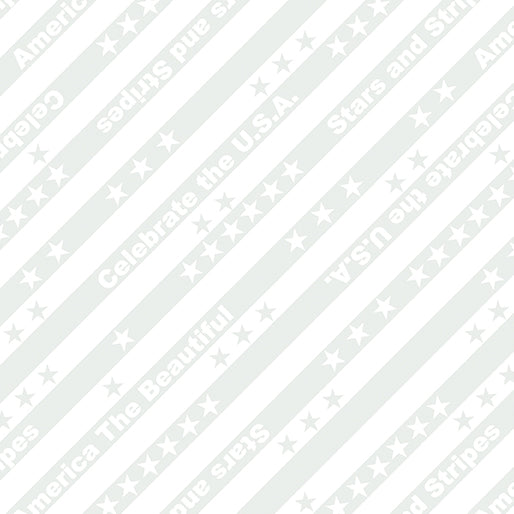 Fabric Benartex White USA Stripes Star Spangled Whites by the Quarter Yard 15359-09