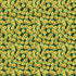A dense repeating pattern of small yellow flowers with dark centers and green leaves on a dark background.