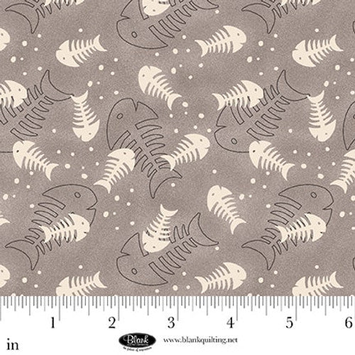 Fabric Blank Quilting Ash Fine Bones Cat Hair Don't Care by the Quarter Yard 4425-90