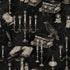 Fabric Blank Quilting Black Candelabras with Books and Crows Darkly Enchanted by the Quarter Yard 4799-99