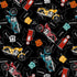 Fabric Blank Quilting Black Motorcycles Cruisin' the Open Road by the Quarter Yard 3754-99