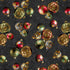 Fabric Blank Quilting Black Steampunk Christmas Ornaments Gears & Garland by the Quarter Yard 4823-99