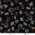Pattern of windmills and roosters on a black background