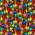 Colorful glass light bulbs arranged in a pattern