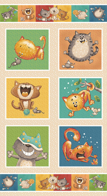 Fabric Blank Quilting Cat Hair Don't Care Quilting Panel 4429P-43