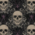 Fabric Blank Quilting Charcoal Skull Damask with Spiders Darkly Enchanted by the Quarter Yard 4794-98