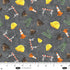 Fabric Blank Quilting Dark Gray Construction Hat Traffic Cones & Ladders Let's Get Building by the Quarter Yard 4397-95