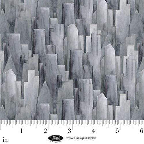 Fabric Blank Quilting Gray City Skyscrapers Let's Get Building by the Quarter Yard 4401-90