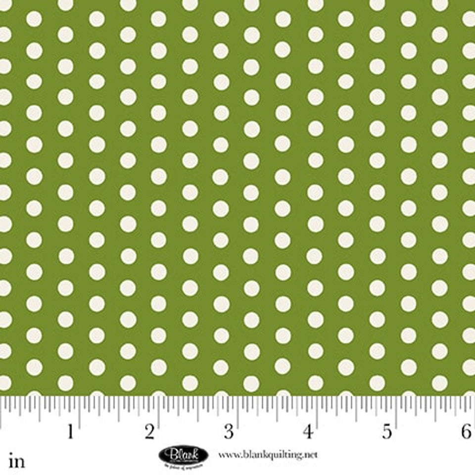 Fabric Blank Quilting Green Polka Dot The Bright Side by the Quarter Yard 4519-66