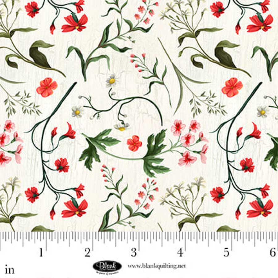 Fabric Blank Quilting Ivory Weedy Flowers Cameo Appearance by the Quarter Yard 4654-41
