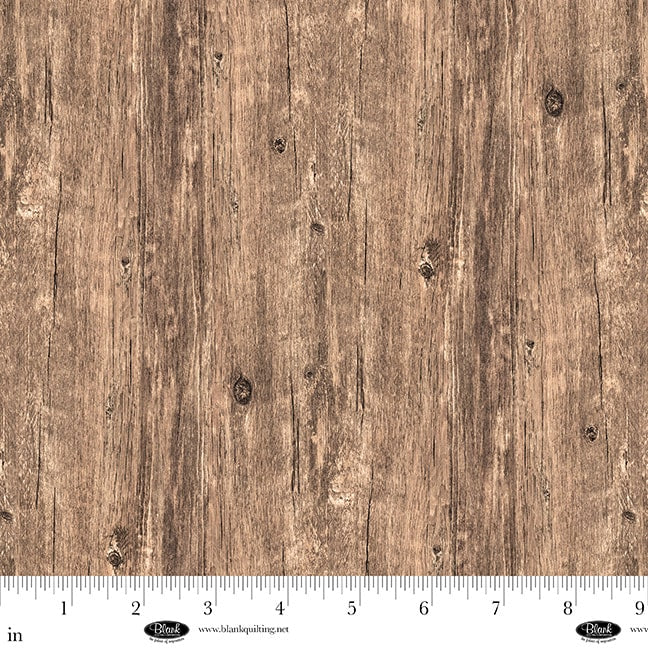 Fabric Blank Quilting Light Brown Woodgrain Spurs & Spirit by the Quarter Yard 4525-30